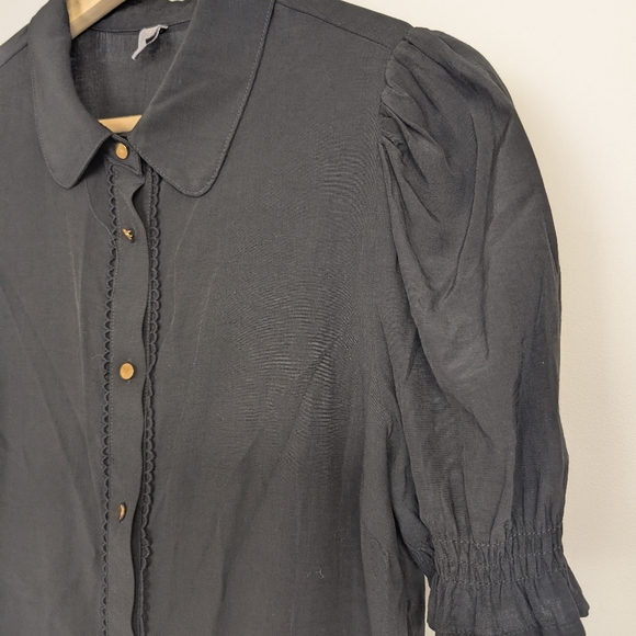 CULTURE BLACK BUTTON DOWN SHIRT SIZE MEDIUM - Picture 2 of 6